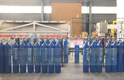 Cylinder filling by Liquid Oxygen Pump